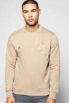 Boohoo Crew Neck Sweatshirt With Zip Detail