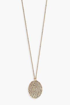 Boohoo Textured Oval Locket Necklace