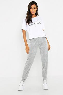 Boohoo Melrose Ave Tee & Jogger Set