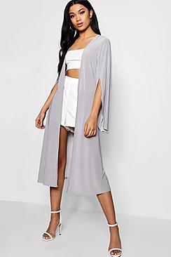 Boohoo Sleeve Detail Slinky Kimono