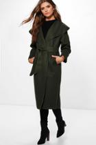 Boohoo Tall Kate Shawl Jacket Khaki