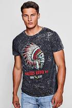 Boohoo Skull Print Acid Wash T-shirt