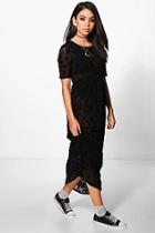 Boohoo Belle Star Print Tulle Midi Dress