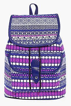 Boohoo Lizzie Elephant Paisley Print Backpack
