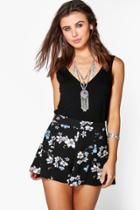 Boohoo Olivia Floral Woven Shorts Black