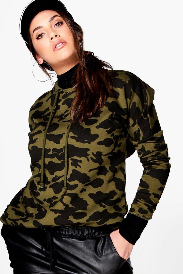 Boohoo Plus Nicole Camo Printed Sweat Multi