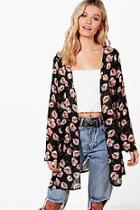 Boohoo Camille Floral Print Kimono