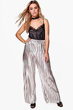 Boohoo Plus Matilda Silver Premium Pleated Pant