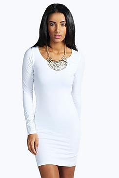 Boohoo Camille Long Sleeve Jersey Bodycon Dress