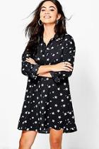 Boohoo Jemima Star Print Shirt Dress