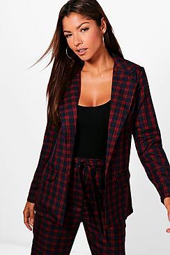 Boohoo Check Woven Blazer