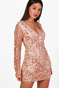 Boohoo Boutique Embellished Bodycon Dress