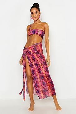 Boohoo Snake Maxi Beach Sarong