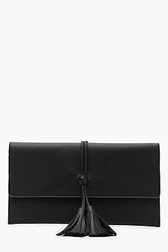 Boohoo Hollie Double Tassel Envelope Clutch