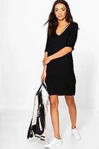 Boohoo Tall Leanne Turn Cuff Oversized T-shirt Dress