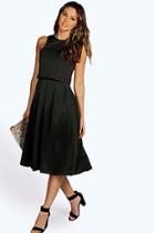 Boohoo Lizy Double Layer Midi Length Skater Dress
