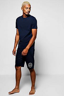 Boohoo Man Branded Lounge Wear Short & T-shirt Set