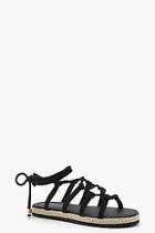 Boohoo Rebecca Rope Tie Up Flat Sandals
