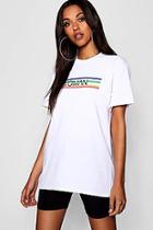 Boohoo Tall Woman Rainbow Stripe T-shirt