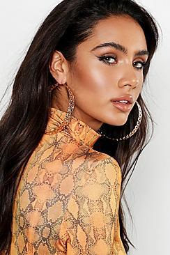 Boohoo Oversized Chain Statement Hoops