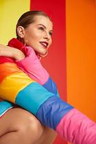 Boohoo Natalie Rainbow Padded Jacket