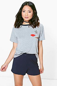 Boohoo Petite Rae Jersey Flippy Shorts