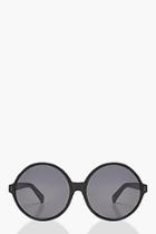 Boohoo Evie Oversized Matte Round Sunglasses