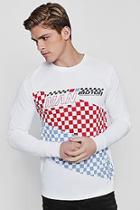 Boohoo Long Sleeve Moto Checkerboard T-shirt