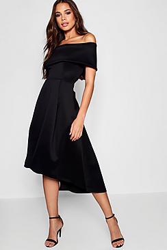 Boohoo Tall Double Layer Midi Dress