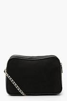 Boohoo Suedette Dual Compartment Cross Body