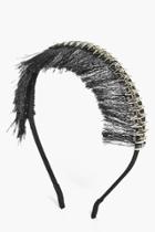 Boohoo Orla Frayed Edge Headband Black