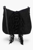 Boohoo Mia Tassel Shoulder Day Bag Black