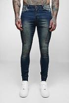Boohoo Super Skinny Cuffed Jeans With Pockets