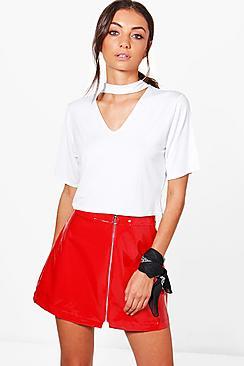 Boohoo Tall Esme Choker Crop Tee