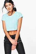 Boohoo Maria Cropped Rib T-shirt