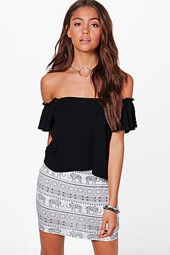 Boohoo Tia Elephant Print Mini Skirt