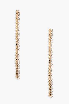 Boohoo Serena Coin & Diamante Drop Earrings