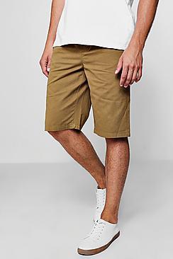 Boohoo Khaki Chino Short With Elasticated Waistband