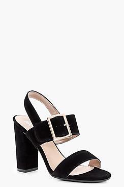 Boohoo Alice Buckle Detail Block Heel