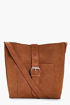 Boohoo Amy Buckle Strap Cross Body Bag