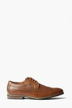 Boohoo Tan Textured Brogues With Perforated Detail