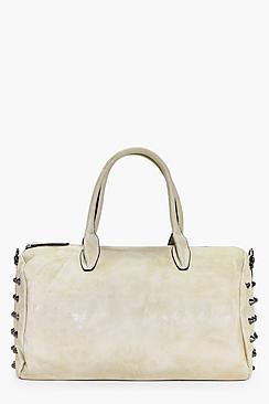 Boohoo Emily Stud Detail Bowler Bag