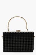 Boohoo Chainmail Effect Box Clutch With Handle