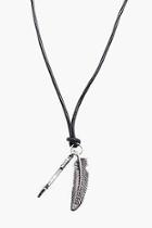 Boohoo Arrow And Feather Pendant Necklace