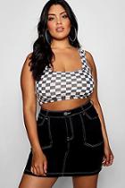 Boohoo Plus Milly Checkerboard Crop Top