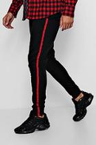 Boohoo Skinny Fit Ruched Trouser With Side Tape