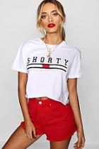 Boohoo Carrie Shorty Slogan Cropped Tee