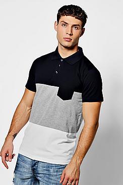 Boohoo Colour Block Short Sleeve Polo