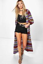 Boohoo Lottie Paisley Chiffon Maxi Kimono