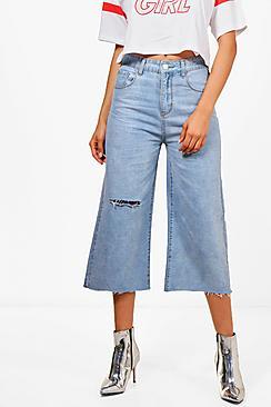 Boohoo Nina High Waist Raw Hem Straight Leg Jeans